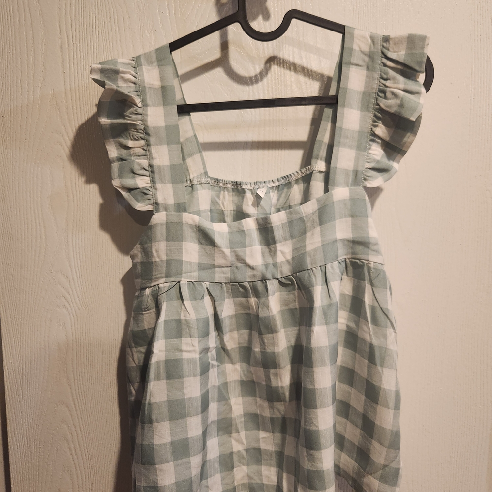 Green and White Gingham Set  - Shorts and top